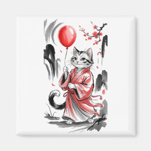 Íman Artista de Balão de Arte de Gato de Ano Novo Chinê