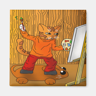 Íman Artista Painter Cat