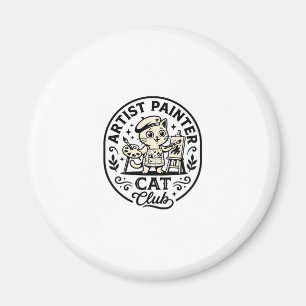 Íman Artista Pintor Gato Gato Engraçado Gráfico - Artis
