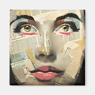 Íman Artsy Arte Digital Única   Bonito Lady Abstrato