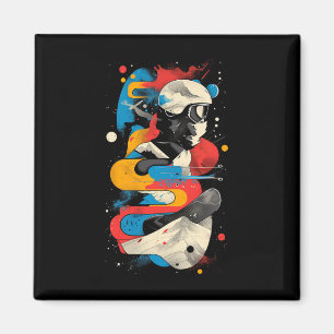 Íman Artsy Snowboarder Sobre Homens Abstrato Mulheres S