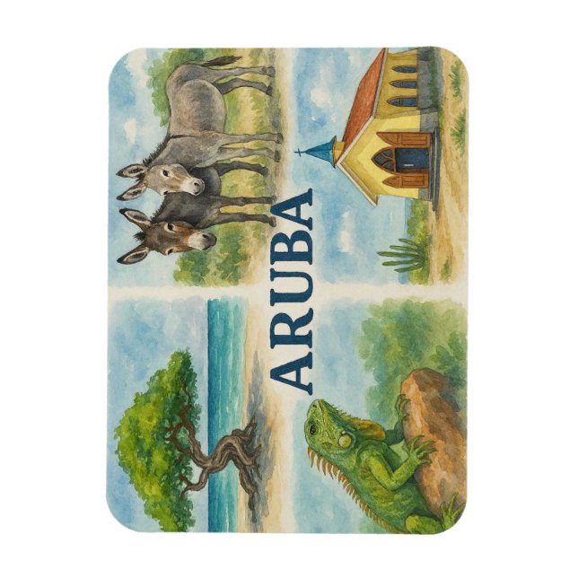 Íman Aruba multivisual aquarela (Vertical)