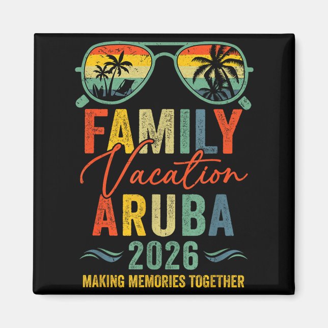 Íman Aruba Vacation 2026 Matching Family Group Summer  (Frente)
