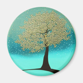 Íman Árvore amarela no ímã de inverno