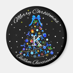 Íman Árvore Azul de Natal Autismo