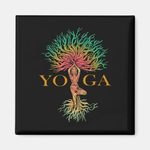 Íman Árvore Da Vida Com Mulher Yoga Chakra Haka Yoga 