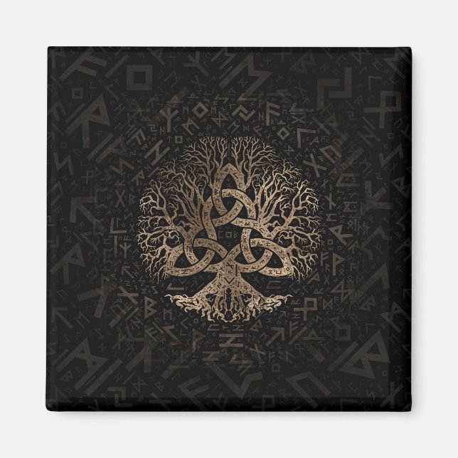 Íman Árvore da vida com Triquetra no padrão Futhark (Frente)
