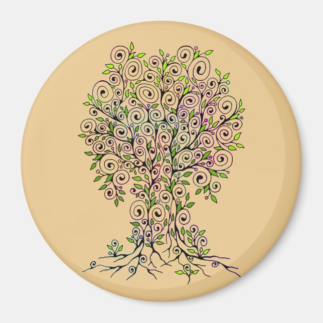 Íman Árvore da Vida - Espirais Saem Frutas 1 (Frente)