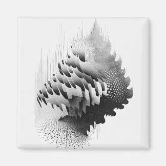 Íman Árvore de Abstrato de Ilusões Óticas Surreais B&W