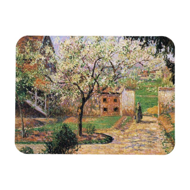 Íman Árvore de ameixa de flores, Eragny Camille Pissarr (Horizontal)