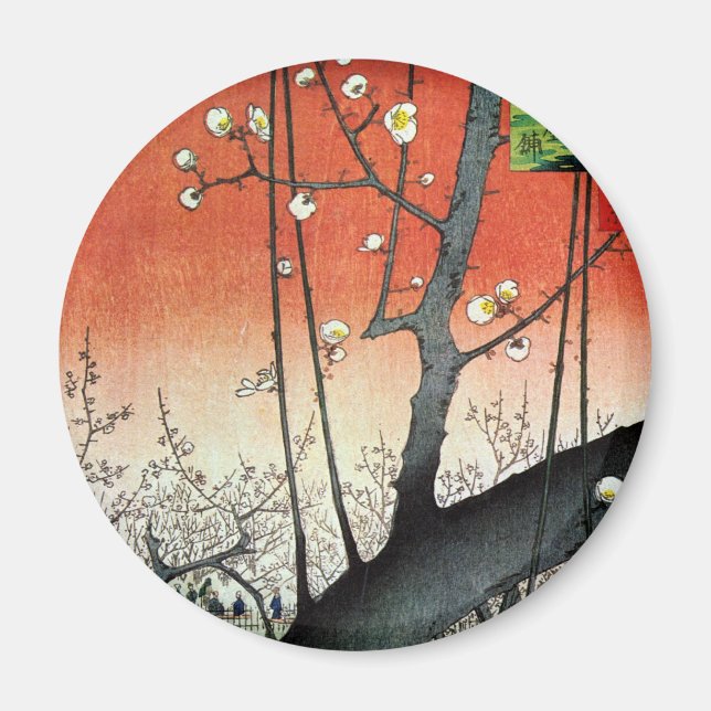 Íman Árvore de ameixa de flores, Hiroshige (Frente)