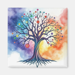 Íman Árvore de Aquarela da Vida