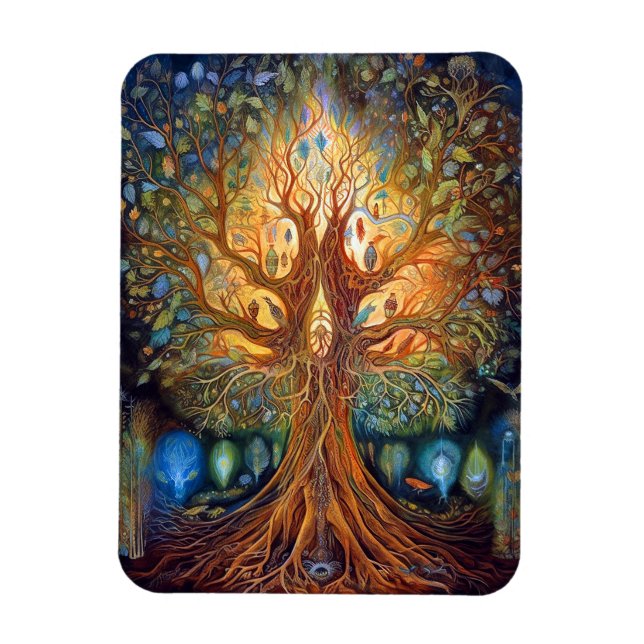 Íman Árvore De Arte Da Natureza Surreal Da Vida (Vertical)