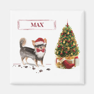 Íman Árvore de Cachorro de Natal Engraçado de Chihuahua