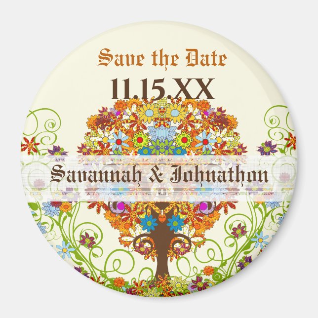 Íman Árvore de Casamento de Floresta Encantada (Frente)