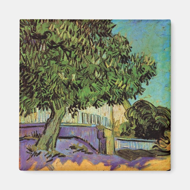 Íman Árvore de castanha em Blossom por Vincent van Gogh (Frente)