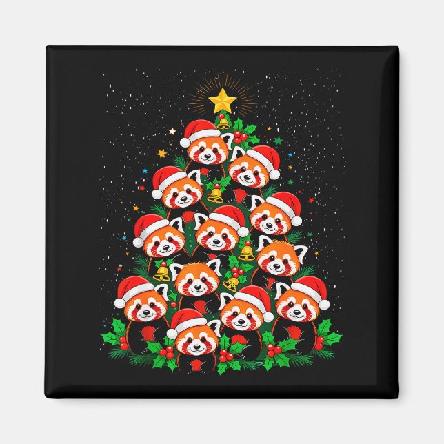 Íman Árvore de Natal Animal Gorro de Papai Noel Panda V (Frente)
