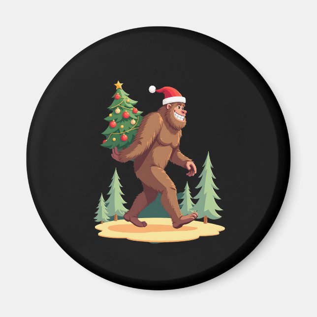 Íman Árvore de Natal Bigfoot Santa Hat (Frente)