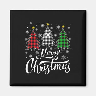 Íman Árvore de Natal Buffalo Xadrez Vermelha White Gree