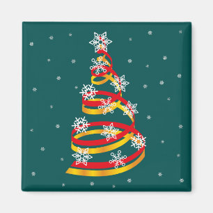 Íman Árvore de Natal com Fita de Flocos de Neve Minimal