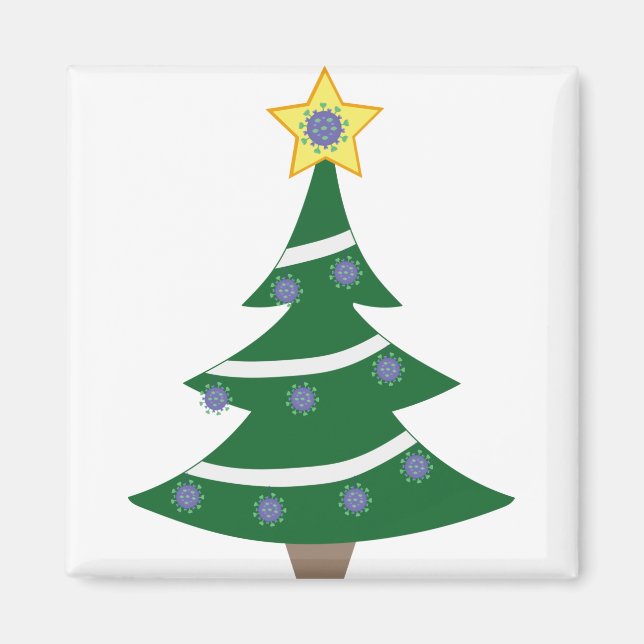 Íman Árvore de Natal com Moléculas Covid (Frente)