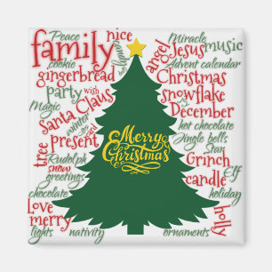 Íman Árvore de Natal com palavras de Natal