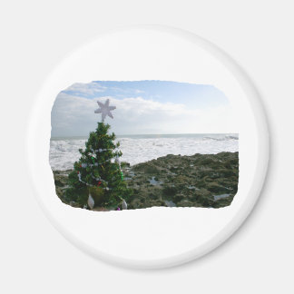Íman Árvore de Natal Contra Rochas de Praia