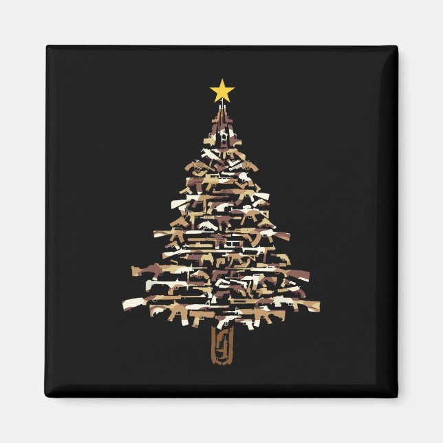 Íman Árvore de Natal de Armas - Presente de Natal com E (Frente)