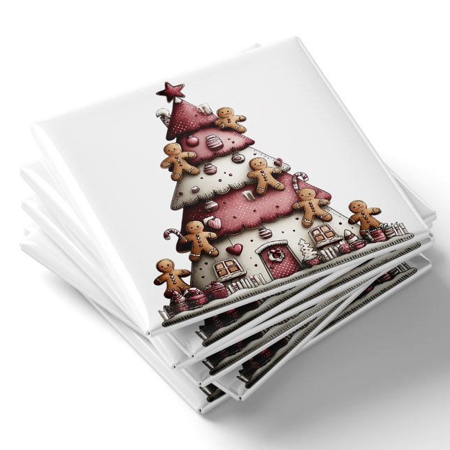 Íman Árvore de Natal de Biscoito de Gengibre | Ímã de N (Gingerbread Christmas Tree | Christmas Magnet by PiggyPrint Sticker. by PiggyPrint Sticker. )
