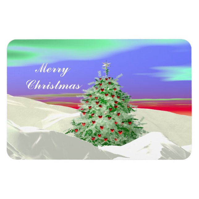 Íman Árvore de Natal de Corações (Horizontal)