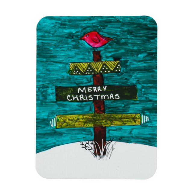 Íman Árvore de Natal de Palete com um Íman de pássaro v (Vertical)