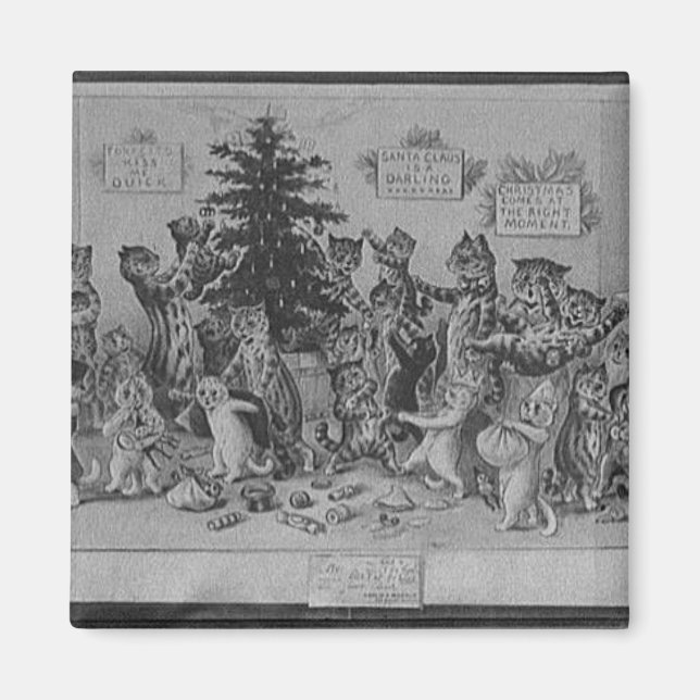 Íman árvore de natal decoradora de gatos (Frente)