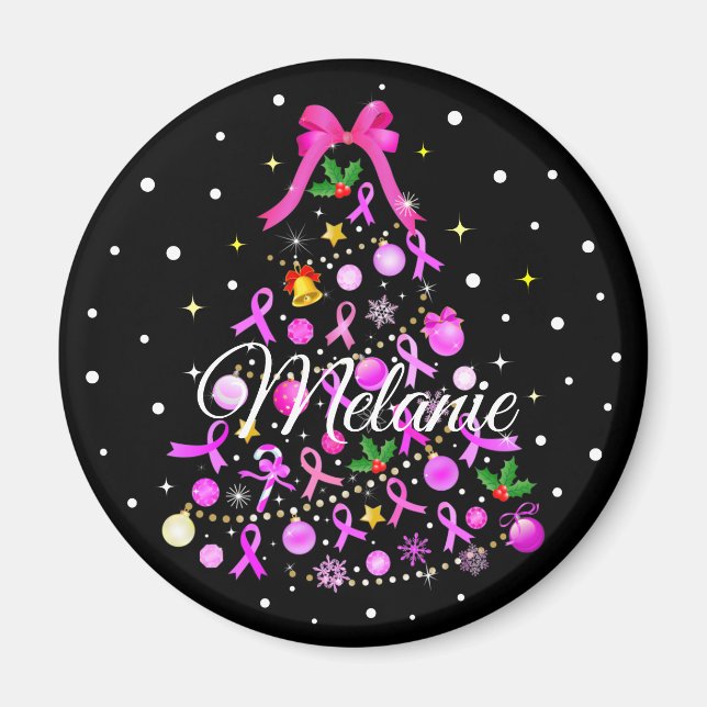 Íman Árvore de Natal do Cancer da Mama (Frente)