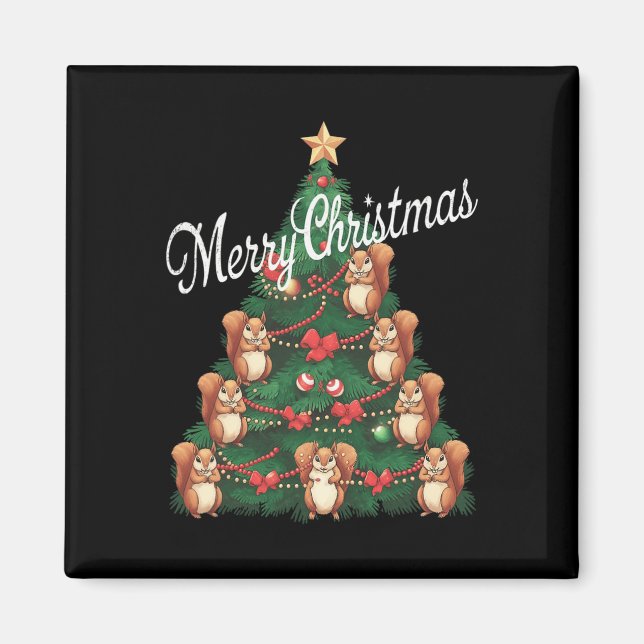 Íman Árvore de Natal do Esquilo Xmas (Frente)