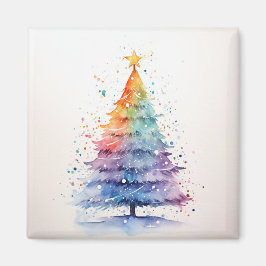 Íman Árvore de Natal do Rainbow com Watercolor