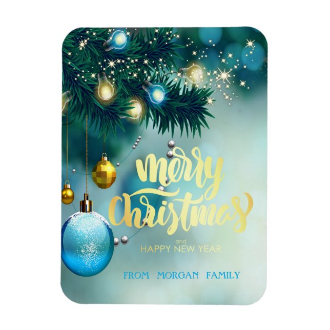 Íman Árvore de Natal Elegante, Bolas, Estrelas Feriado (Vertical)