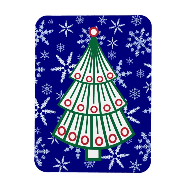 Íman Árvore de Natal em Snowflake Blizzard (Vertical)