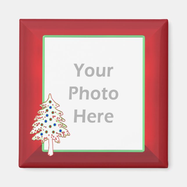 Íman Árvore de Natal em Vermelho (quadro fotográfico) (Frente)