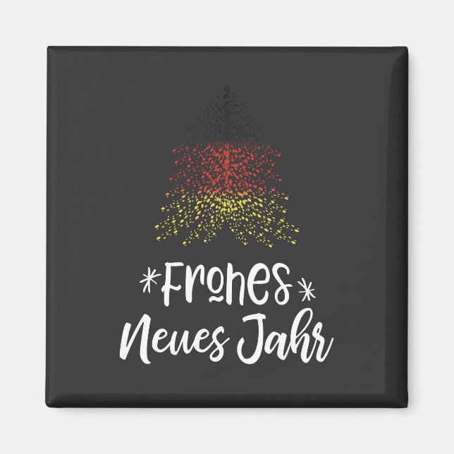 Íman Árvore de Natal feliz ano novo com bandeira alemã (Frente)