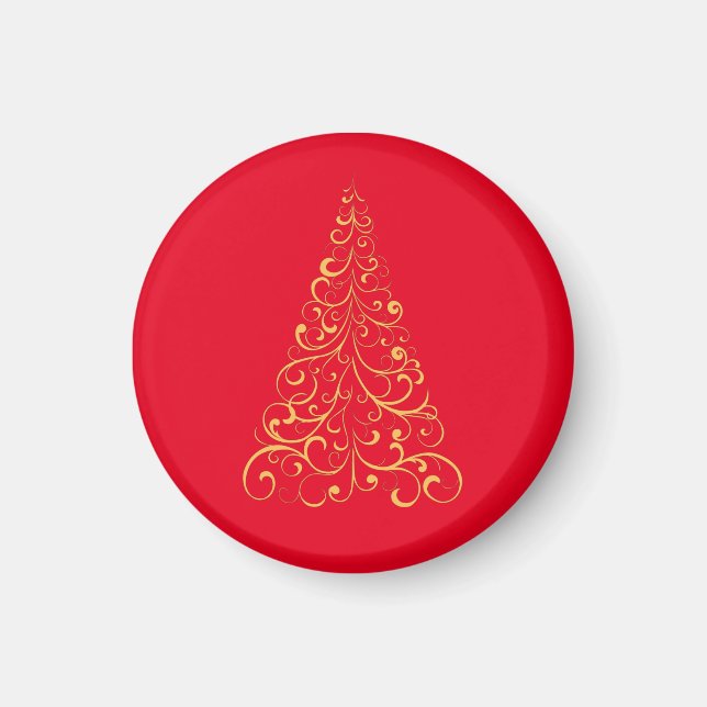 Íman Árvore de natal feliz - vermelho (Frente)