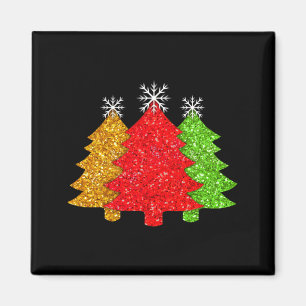Íman Árvore de Natal Floco de Neve Vermelho Dourado Ver