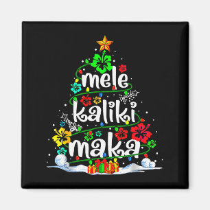 Íman Árvore de Natal Floral Havaiana Mele Kalikimaka Tr