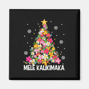 Íman Árvore de Natal Floral Havaiana Mele Kalikimaka Tr