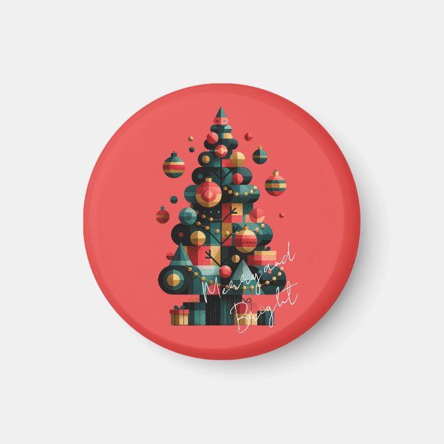Íman Árvore de Natal Geométrica (Frente)