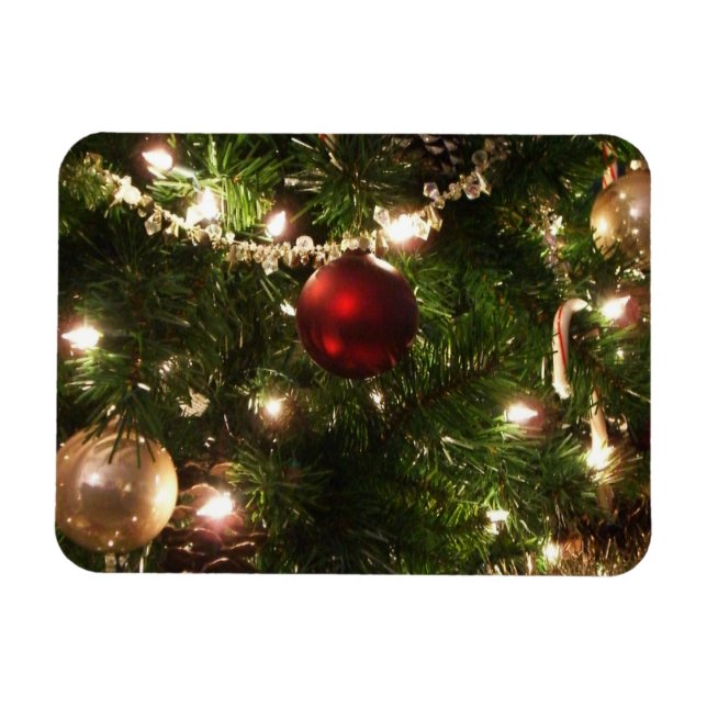 Íman Árvore de Natal I Feriado Verde Bonito e Vermelho (Horizontal)