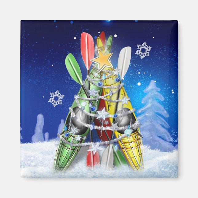 Íman Árvore de Natal Kayak (Frente)