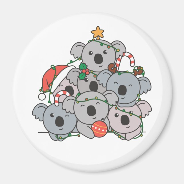 Íman Árvore de Natal Koala Engraçado Magneta de Natal A (Frente)