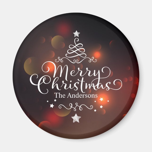 Íman Árvore de Natal Merry Personalizada | Magnet (Frente)