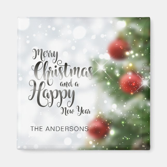 Íman Árvore de Natal Merry Personalizada | Magnet (Frente)