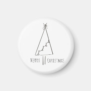 Íman Árvore de Natal Minimalista Linha Arte
